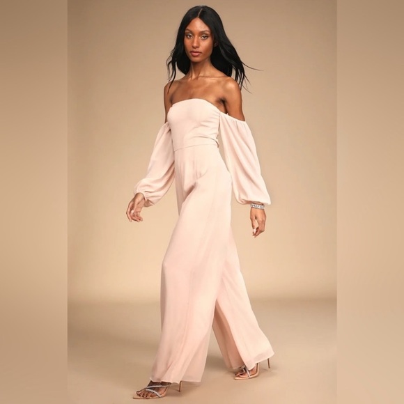 Lulu’s Always Us Blush Wide Leg Jumpsuit, NWT Sz M - Picture 3 of 10